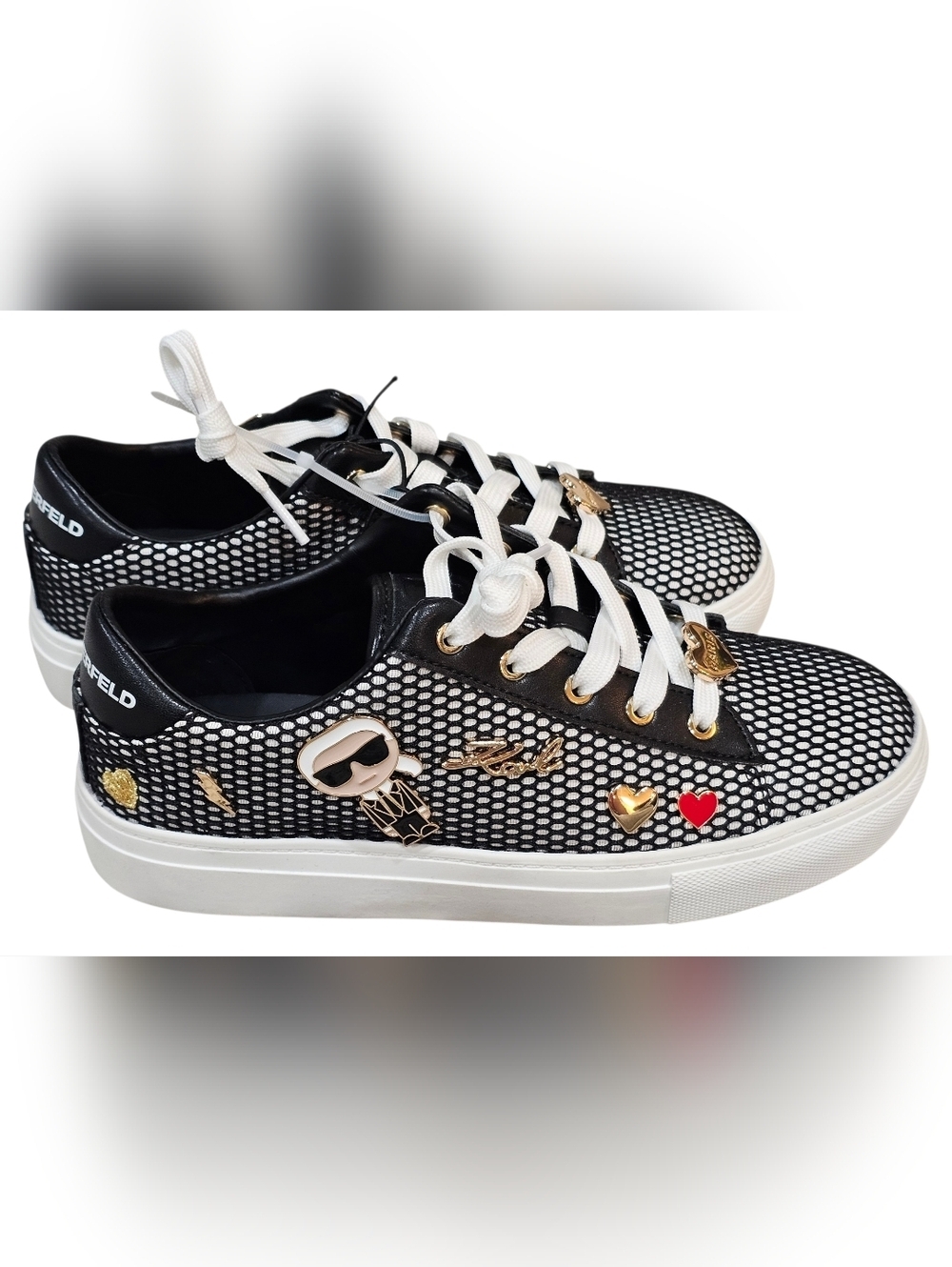 Karl Langerfeld Paris Cate Women's Pin Lace Up Sneakers, Size 7, New